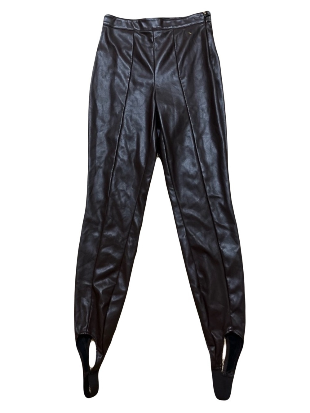 AFRM Stirrup Leggings Brown Faux Leather High Rise Moto Chic Equestrian Core